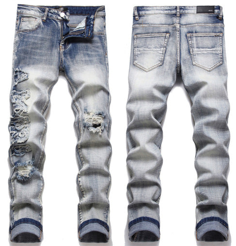 HALF RIPPED JEANS